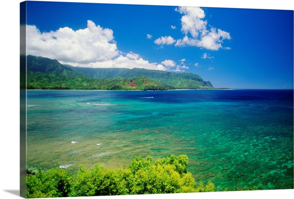 Hawaii, Kauai, Hanalei Bay And Bali Hai, Warm Afternoon Wall Art