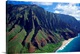image thumbnail of This large piece is an aerial photograph of huge mountains on the coast of a Hawaiian island.