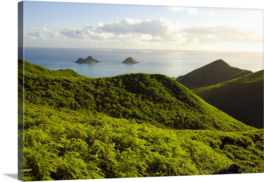 Hawaii, Lanikai, View Of Mountains And Mokulua Islands