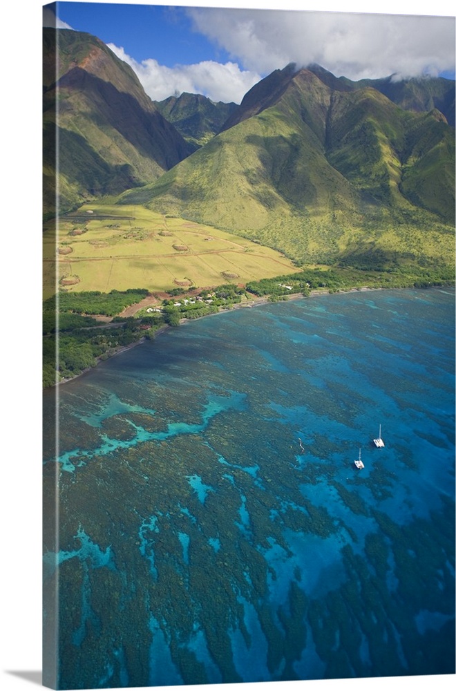 Hawaii, Maui, Aerial View Of Olowalu Area