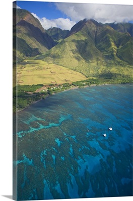 Hawaii, Maui, Aerial View Of Olowalu Area