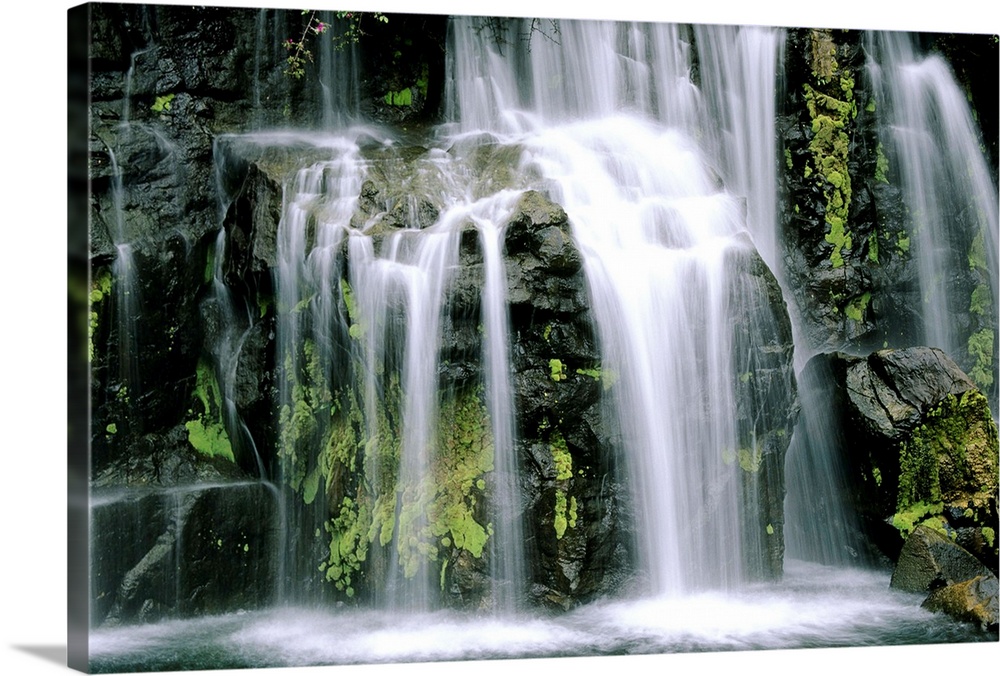 Hawaii, Maui, closeup of waterfall cascading motion