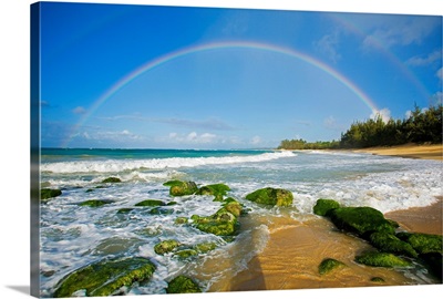 Hawaii, Maui, Double Rainbows Over Baldwin Beach
