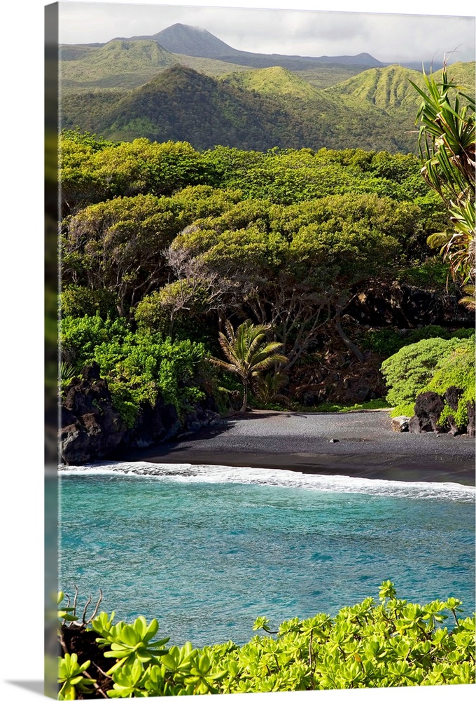 Hawaii, Maui, The Sand Beach of Waianapanapa Wall Art, Canvas Framed Prints, Wall | Great Big Canvas