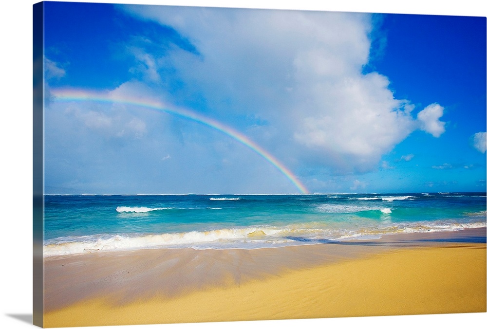 Hawaii, Maui, Rainbow at Baldwin Beach