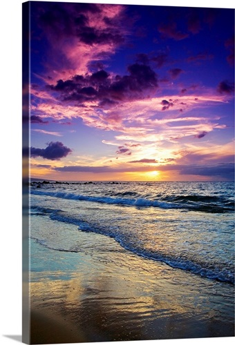 Hawaii, Maui, Wailea, Sunset At Mokapu Beach | Great Big Canvas