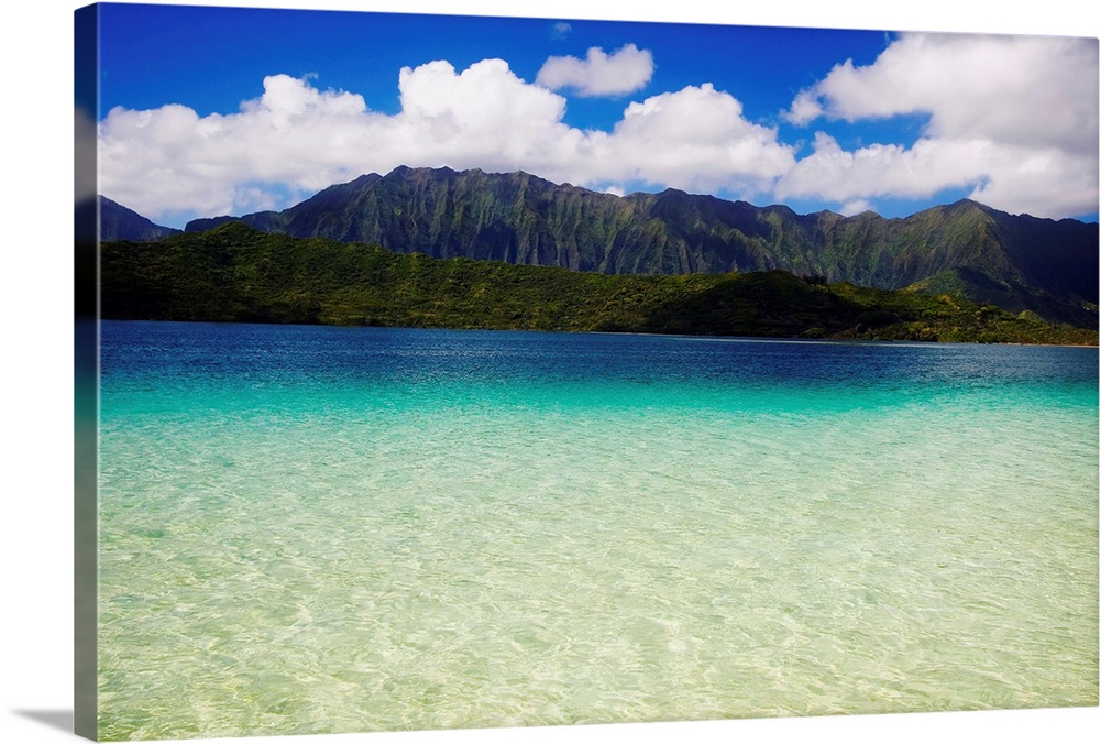 Hawaii, Oahu, Kaneohe Bay And Windward Coast As Seen From The Sandbar