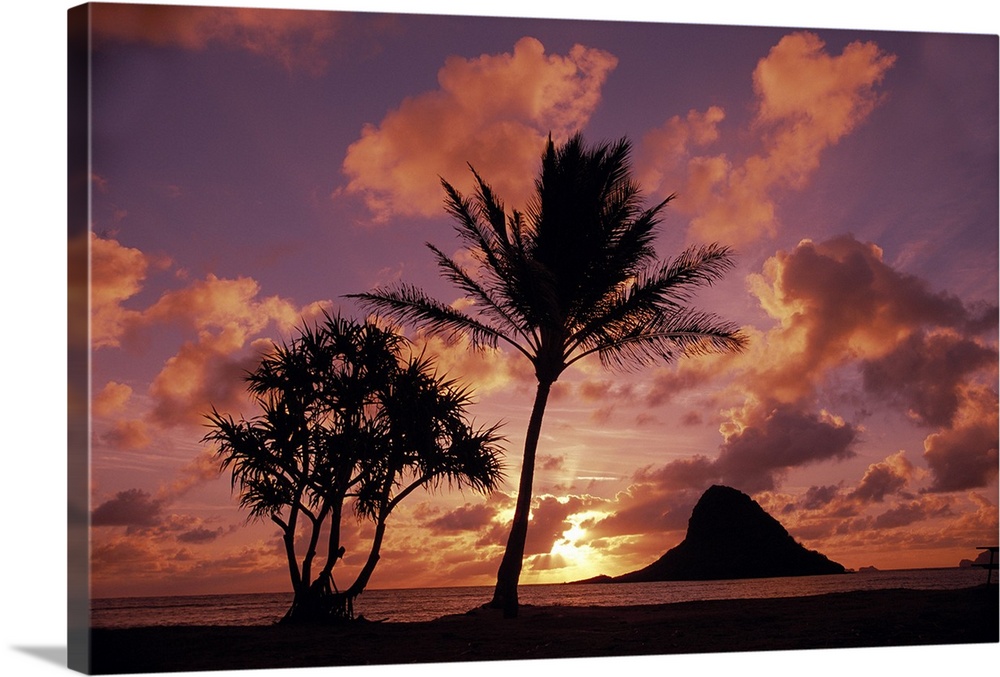 Hawaii, Oahu, Kualoa County Beach Park, Mokoli'i Island At Sunrise