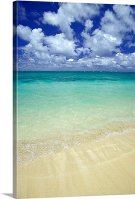 Hawaii, Oahu, Lanikai, Ocean Shoreline With Turquoise Water
