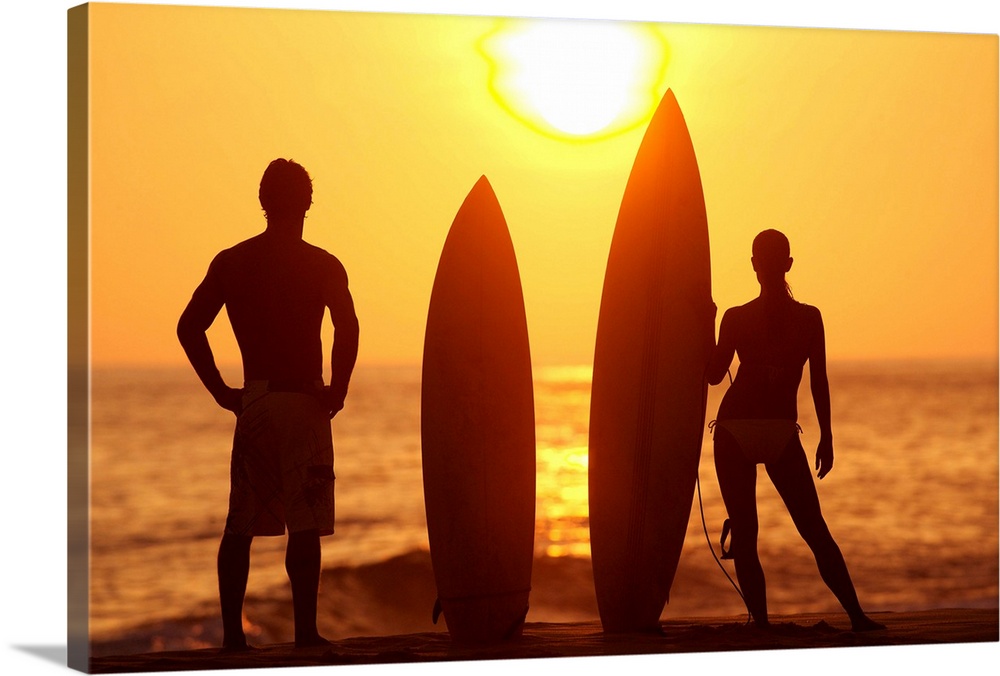 Vintage Art Print Surfing Surf Board Canvas Beach men Photo Australia 