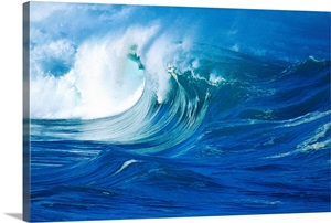 Hawaii, Oahu, Waimea Shorebreak, Misty Wave Coming In To Shore image thumbnail