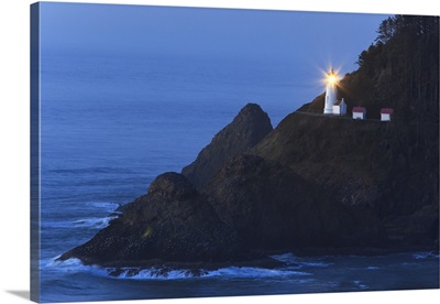 Heceta Head Lighthouse At Sunset, Oregon
