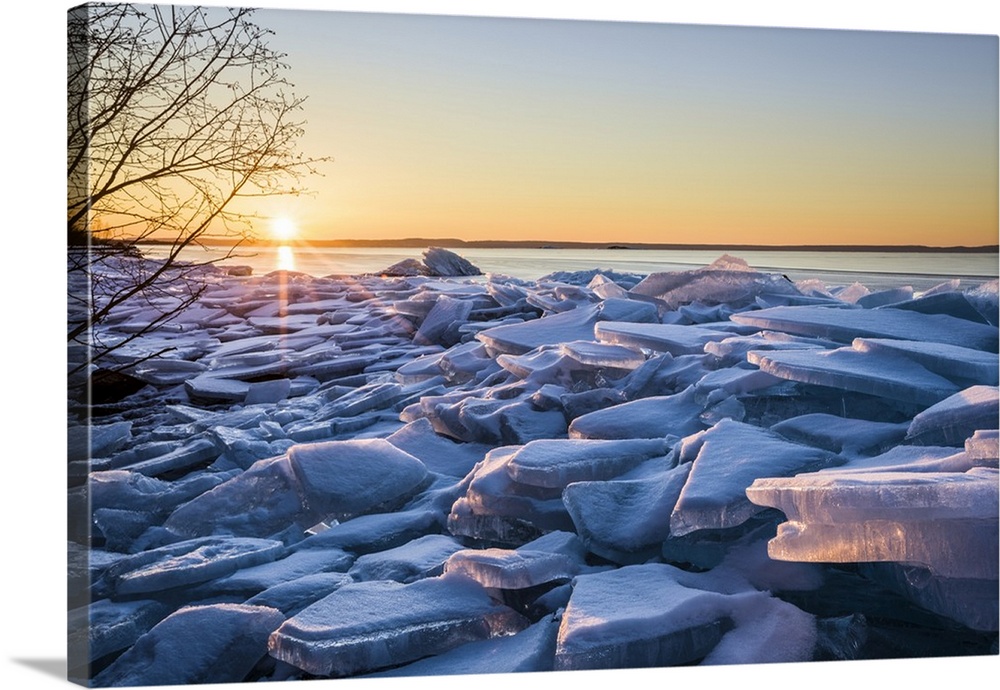 Ice Chunks On Lake Superior; Thunder Bay, Ontario, Canada