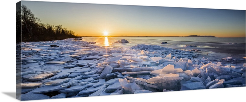Ice Chunks On Lake Superior; Thunder Bay, Ontario, Canada