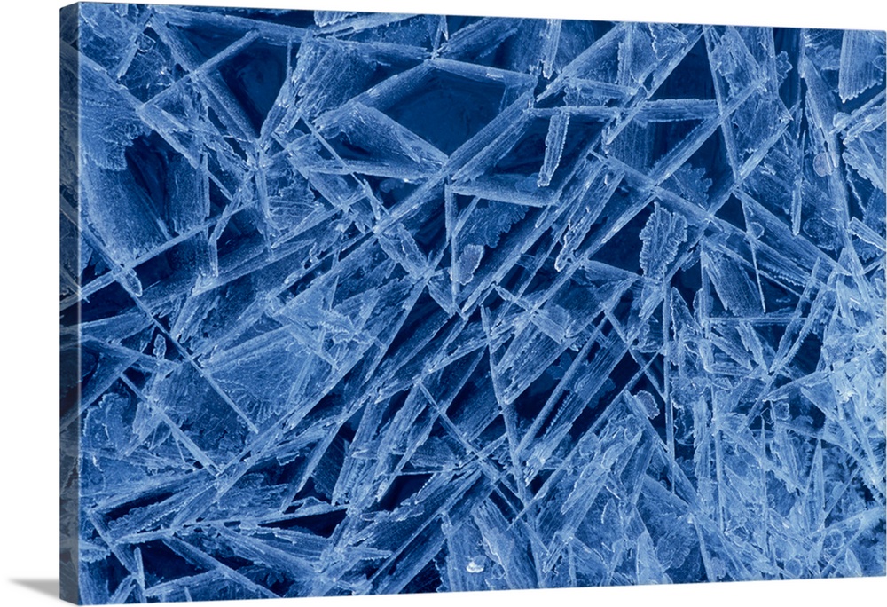 Ice Crystals Formed on Portage River Alaska Winter