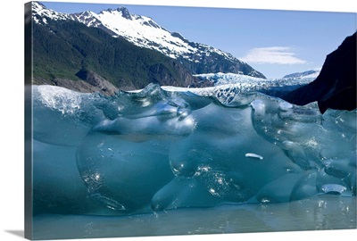 Iceberg calved from the terminus of Mendenhall Glacier in Mendenhall Lake