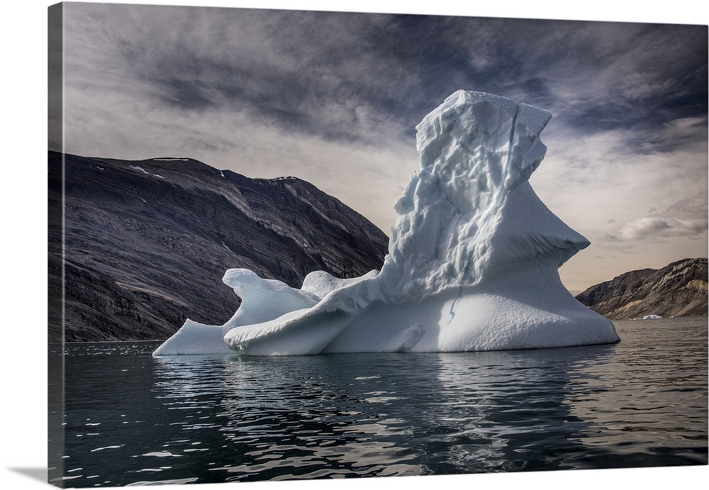 Iceberg floating in Greenland's Kong Oscar fjord, Greenland.