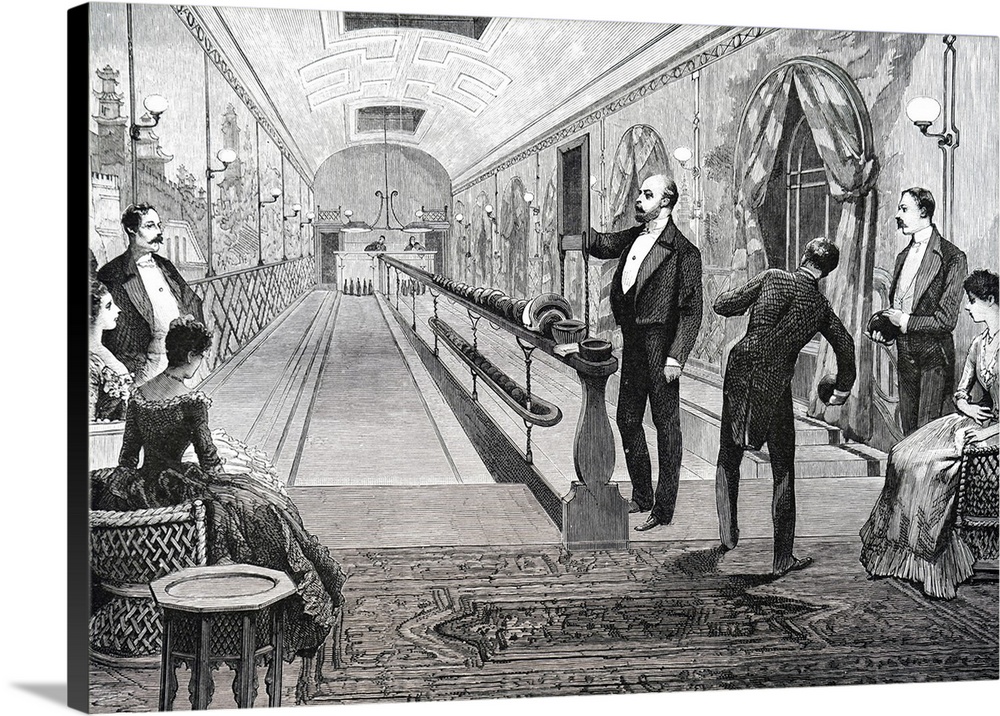 Illustration depicting King Edward VII, bowling at Sandringham House. Dated 19th century.