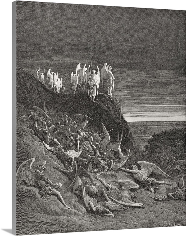 Illustration By Gustave Dore, 1832-1883, French Artist And Illustrator, For Paradise Lost By John Milton, Book VI, Lines 4...