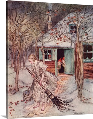 Illustration From Grimm's Fairy Tale, The Three Little Men In The Wood