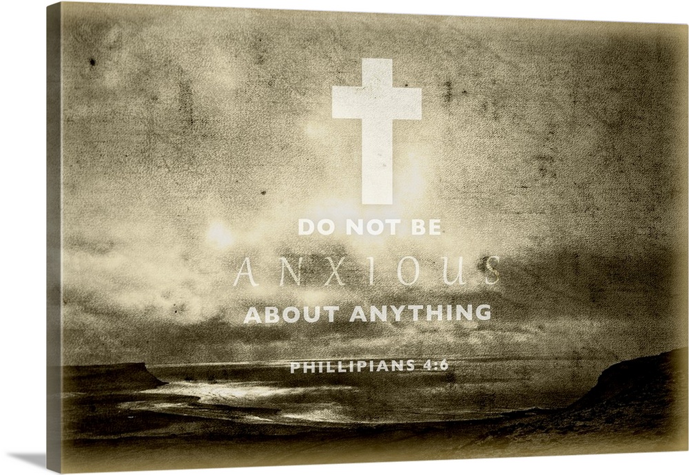 Image Of A Cross And Scripture From Philippians 4:6