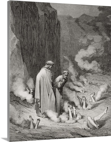 The Inferno, Canto 19, lines 10-11 by Gustave Dore