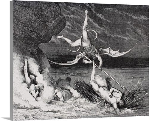 Inferno By Dante Alighieri, Canto XXII, Lines 125, 126 Wall Art, Canvas ...