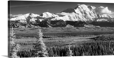 Infrared panorama of Denali and Alaska Range taken from Wonder Lake Denali National Park
