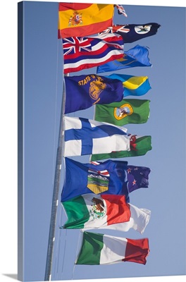 International Flags On A Flagpole