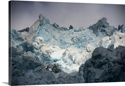Jagged Mountain Of Packed Ice On South Georgia Island, South Georgia, Antarctica