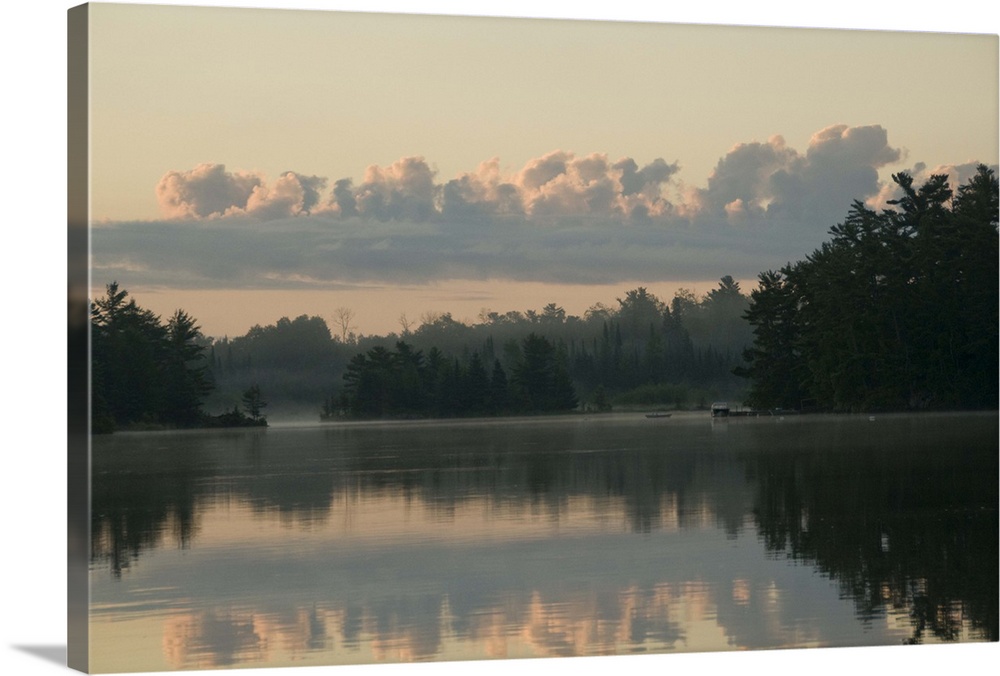 Lake Of The Woods, Ontario, Canada, View Across Lake At Sunrise