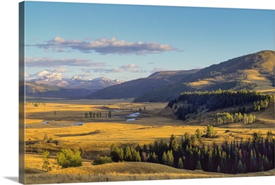 Lamar Valley on an autumn evening inYellowstone National Park; Wyoming, United States of America