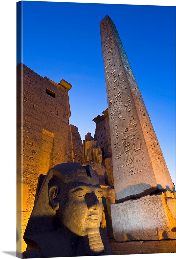 Large Pharaoh's Head Statue And Obelisk