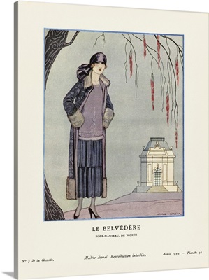 Le Belvedere, The Belvedere, Art-Deco Fashion Illustration By Artist George Barbier