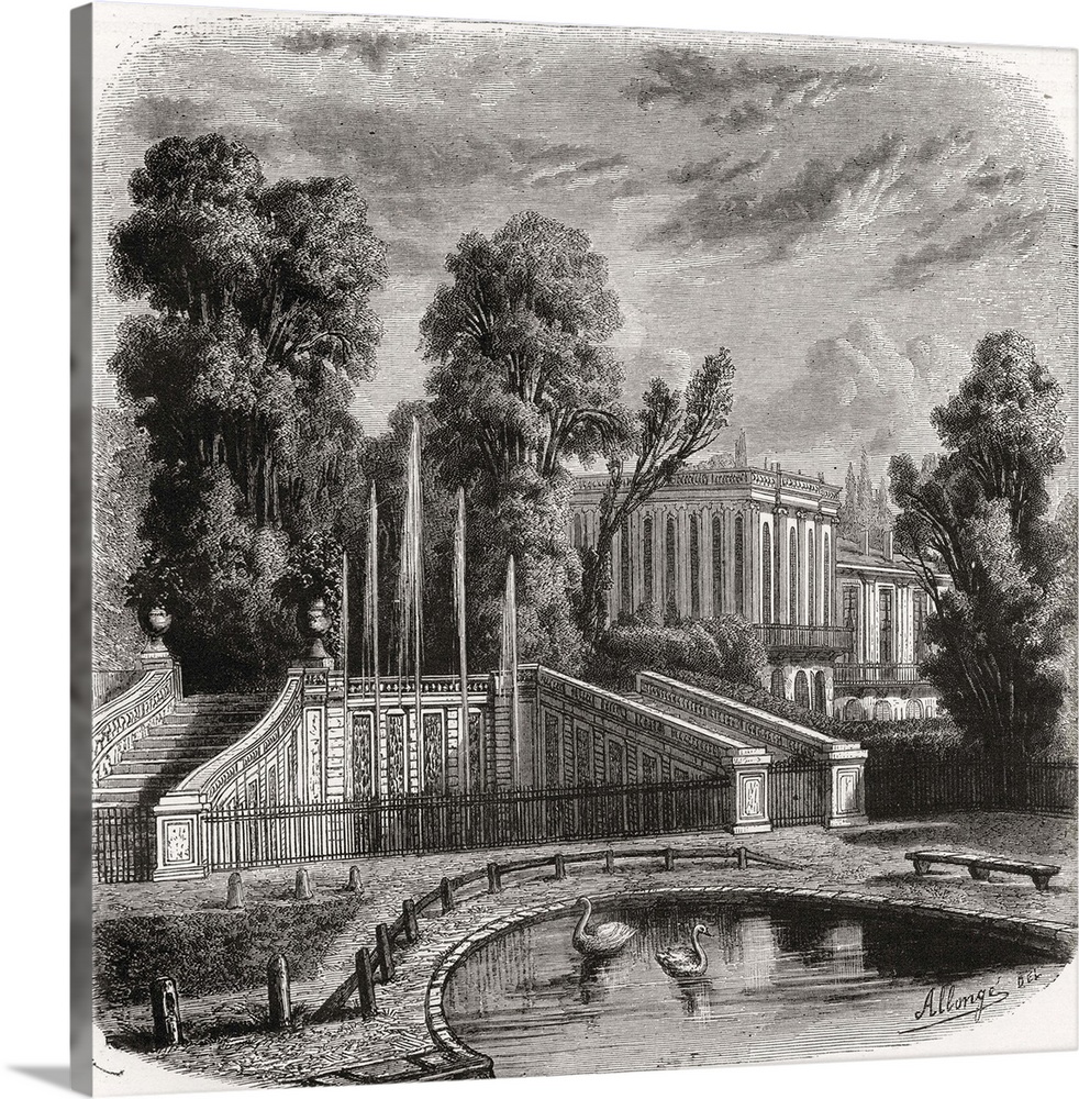 Le Petit Trianon At Versailles, France. Engraved By Allonge. 19th Century Reproduction Of 16th Century Woodcut By Jost Amman.
