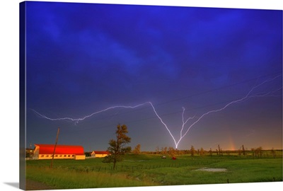Lightning In Sky, Saskatchewan, Canada