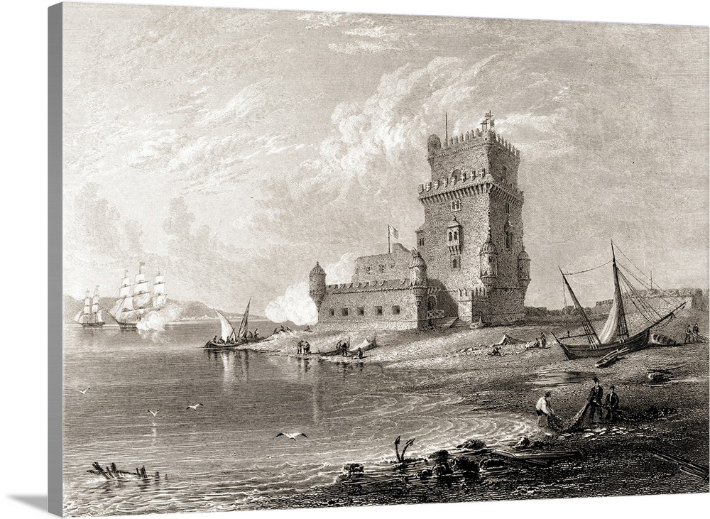 Lisbon, Belem Castle. From The Original Painting By Lt. Col. Batty F. R. S. From The Book "Select Views Of Some Of The Pri...