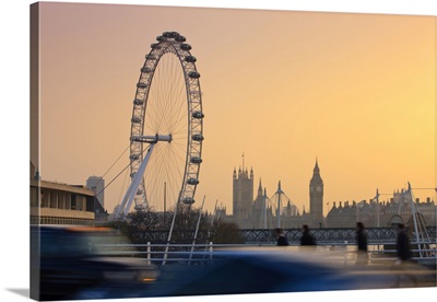 London Eye And Big Ben At Sunset