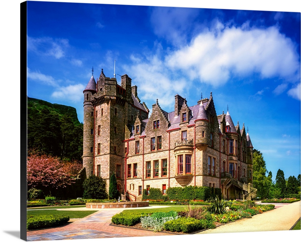 Low Angle View Of A Castle, Belfast Castle, Belfast, County Antrim, Northern Ireland.