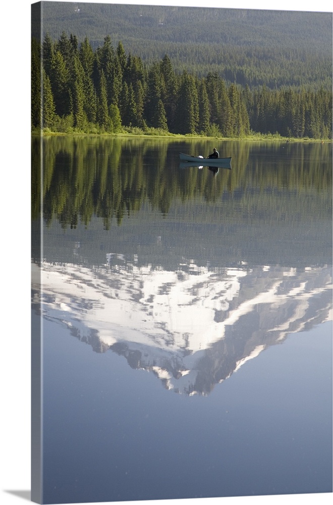 6 x 6 Paddlers On Lake in Front of Mt Hood Framed Tile Trillium 3dRose Oregon 