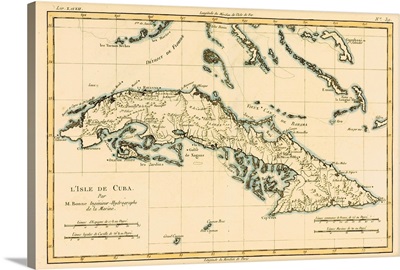 Map Of Cuba, Circa 1760