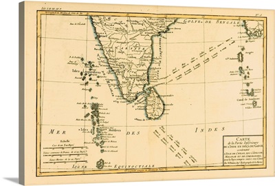 Map Of Southern India, Circa 1760