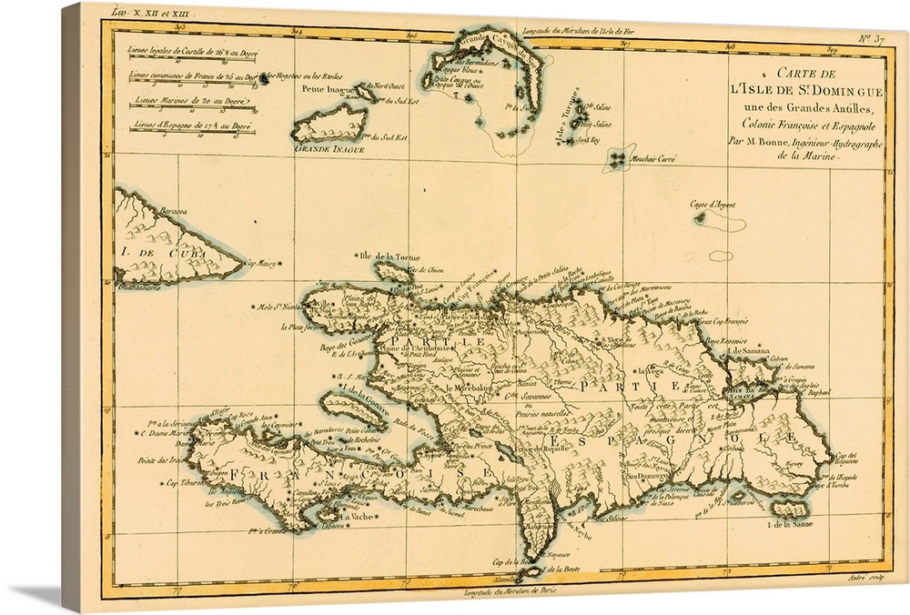 Map Of The Dominican Republic, Circa. 1760. From "Atlas De Toutes Les Parties Connues Du Globe Terrestre,"? By Cartographe...