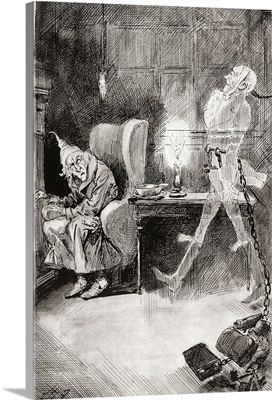 Marley's Ghost. Illustration for the novella A Christmas Carol