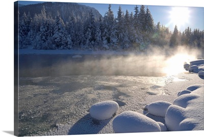 Mendenhall River, Snow Covered Tongass National Forest, Juneau, Alaska