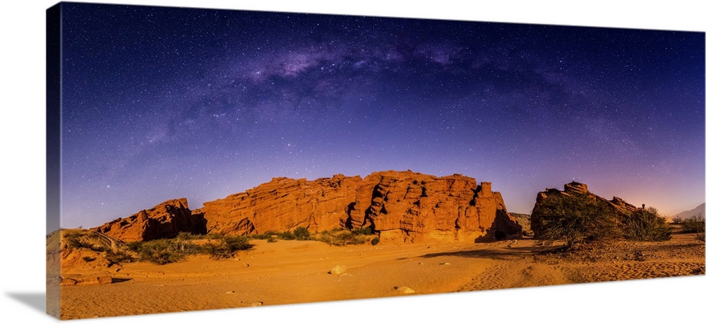 Milky way over a rock formation; Tres Cruces, Salta, Argentina.