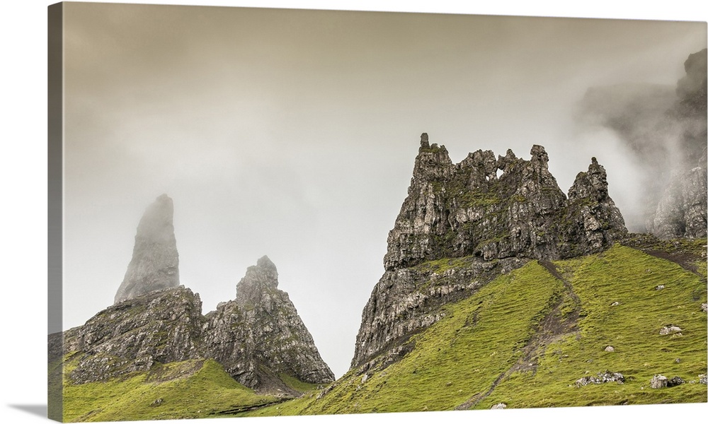 Misty Storr pinnacles on the Isle of Skye.