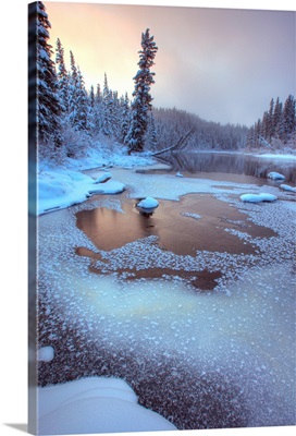Morley River In Winter Near Teslin, Yukon, Canada