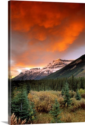 Mt. Amery And Dramatic Clouds, Banff National Park, Alberta, Canada