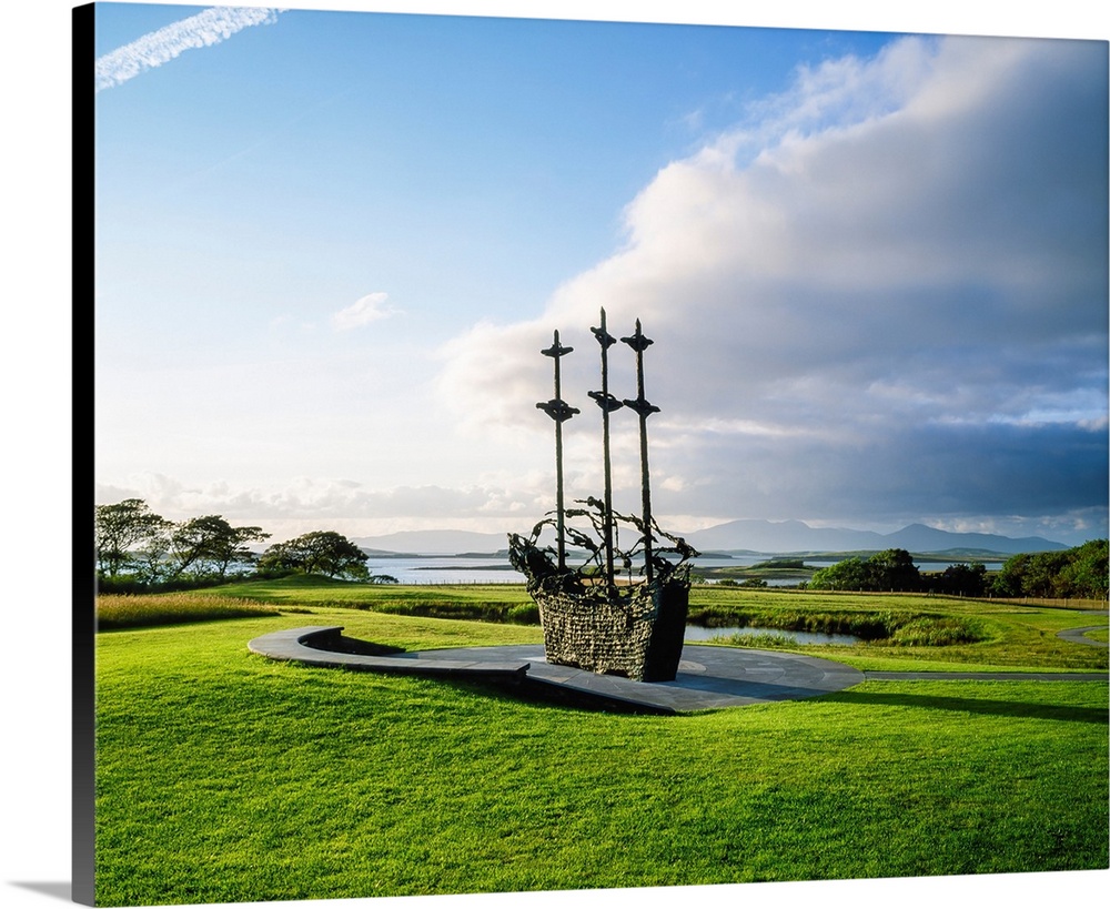 National Famine Memorial, 'coffin Ship', Westport, Croagh Patrick, Co Mayo, Ireland.